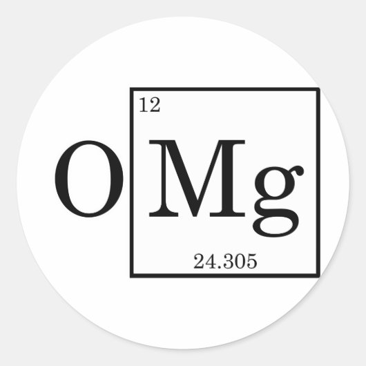 OMG Magnesiumchemie Ronde Sticker (Voorkant)