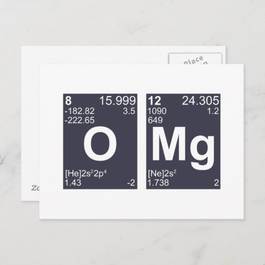OMG Mijn God Periodic Table Elements Briefkaart (Voorkant / Achterkant)