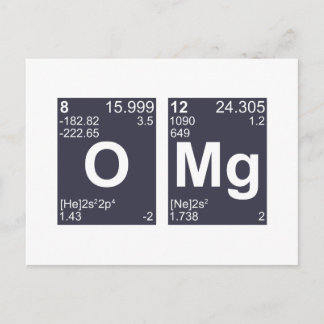 OMG Mijn God Periodic Table Elements Briefkaart