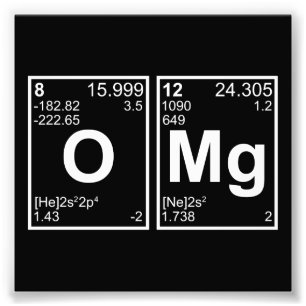 OMG Mijn God Periodic Table Elements Foto Afdruk