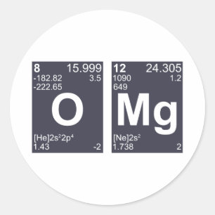 OMG Mijn God Periodic Table Elements Ronde Sticker