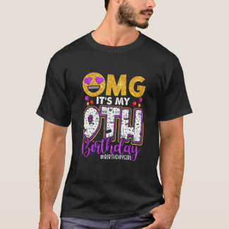 Omg mijn negende verjaardag negende jaar oud meisj t-shirt