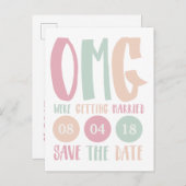 OMG Nous nous marions Carte postale de sauvegarde  (Devant / Derrière)