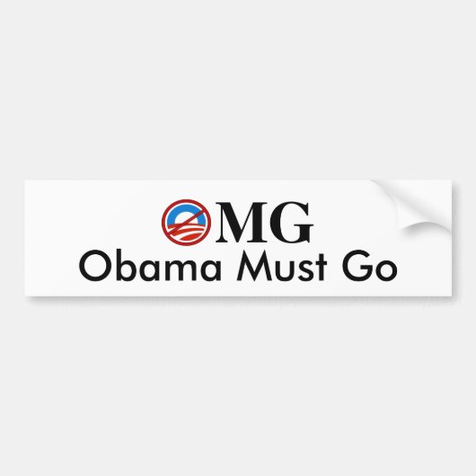 OMG-Obama moet gaan Bumpersticker (Voorkant)