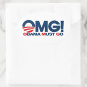 OMG! Obama moet gaan Ovale Sticker (Tas)