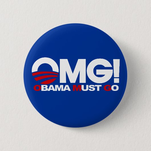 OMG! Obama moet gaan Ronde Button 5,7 Cm (Voorkant)