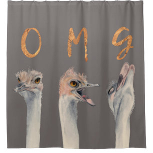 OMG Ostriches Douchegordijn