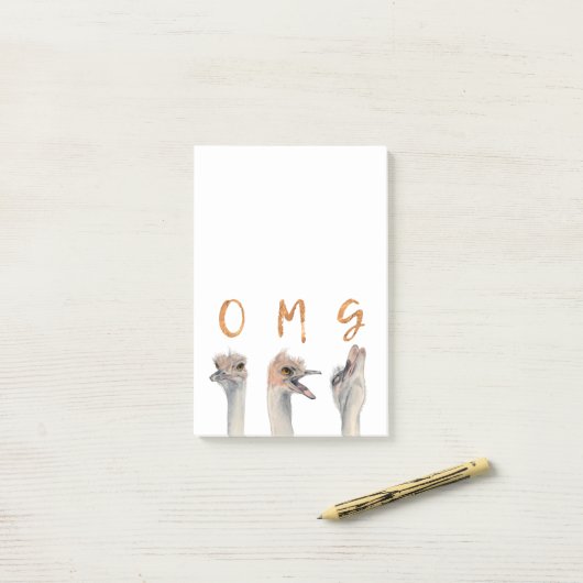 OMG Ostriches Post-it® Notes (Op bureau)