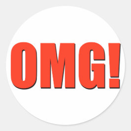OMG! rood Ronde Sticker