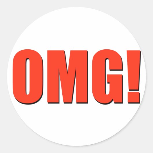 OMG! rood Ronde Sticker (Voorkant)