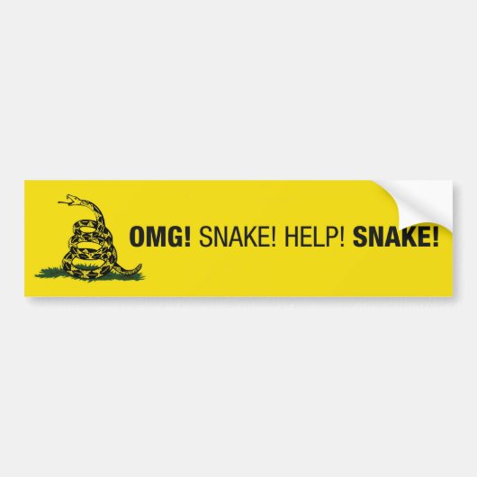 OMG! Snake! Bumpersticker (Voorkant)