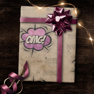 OMG!  stripboek Steampunk Pop Cadeaupapier