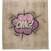 OMG!  stripboek Steampunk Pop Douchegordijn (Voorkant)