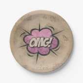 OMG!  stripboek Steampunk Pop Papieren Bordje (Voorkant)