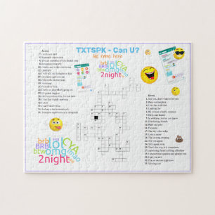 OMG TEKST SPREEK Kruiswoord Emoji Plezier Stedelij Legpuzzel
