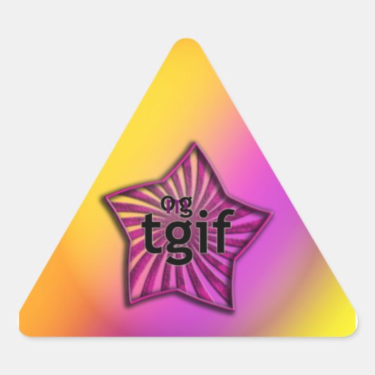 OMG! tgif Driehoek Sticker (Voorkant)