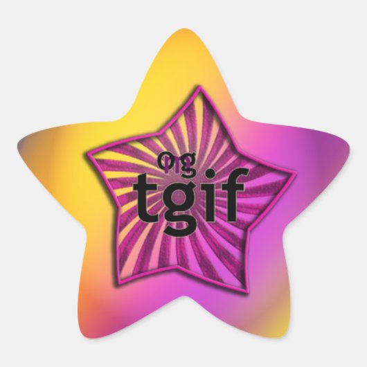 OMG! tgif Ster Sticker (Voorkant)