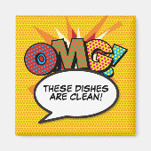 OMG Vaatwasser Clean Dirty Custom Bericht Magneet (Voorkant)