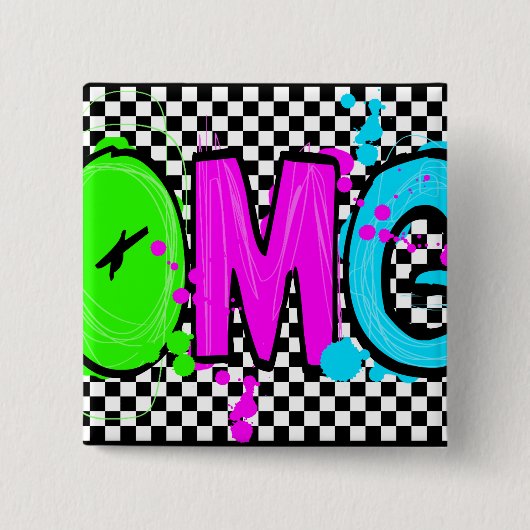 OMG! VIERKANTE BUTTON 5,1 CM (Voorkant)