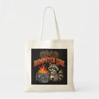 OMG Vuilcontainerbrand Trash Panda Grappig Zakelij Tote Bag
