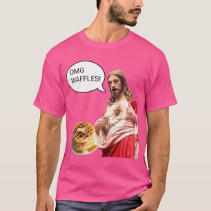 OMG Wafels Jezus Christus Ontbijt Grappige Meme Sh T-shirt
