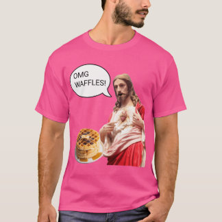 OMG Wafels Jezus Christus Ontbijt Grappige Meme Sh T-shirt