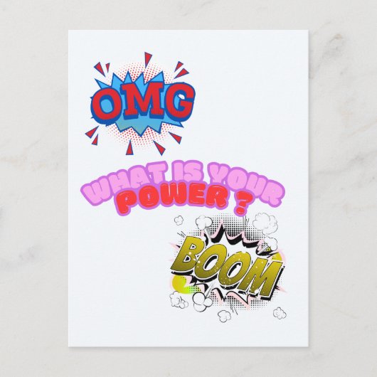 OMG,What Is Your Power ? Briefkaart (Voorkant)