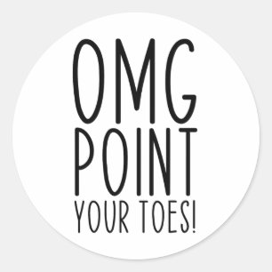 Omg wijs uw tenen af met uitstekende dansdocenten  ronde sticker