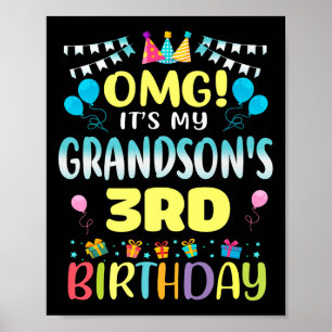 OMG zijn mijn kleinzonen 3e verjaardag Sweet 3 jaa Poster