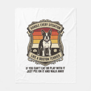 Omgaan met elke situatie Boston Terrier Hond Zonso Fleece Deken