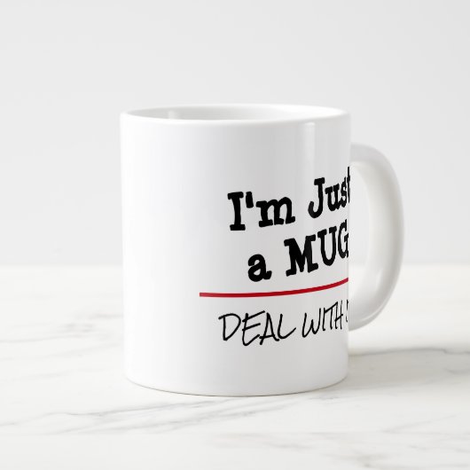 Omgaan met het grappige aangepaste offerte jumbo mok (Voorkant rechts)