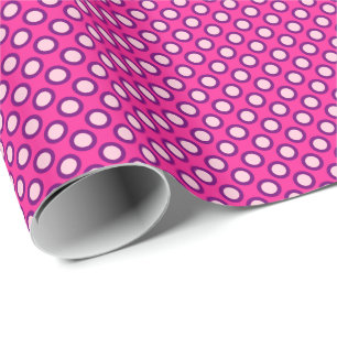 Omgedeinde polka-stippen, magenta, roze en paars cadeaupapier