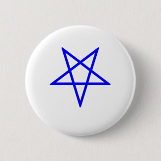 Omgekeerd blauw Pentagram Ronde Button 5,7 Cm