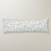Omgekeerd Dusty Blue Retro geometrisch patroon Lichaamskussen (Achterkant)