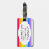 Omgekeerd felregenboogwolk bagagelabel (Achterkant verticaal)