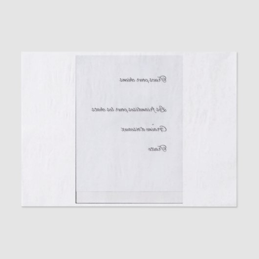 Omgekeerd Frans script voor Pet-behandelingen Tissuepapier (Voorkant)