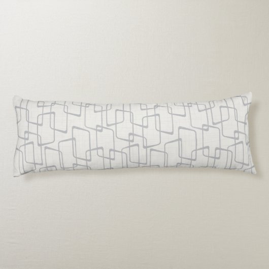 Omgekeerd grijs Retro Lino Print geometrisch patro Lichaamskussen (Achterkant)
