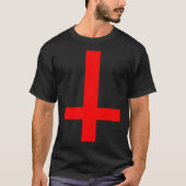 Omgekeerd kruis ondersteboven Satan Antichrist Ath T-shirt (Voorkant)