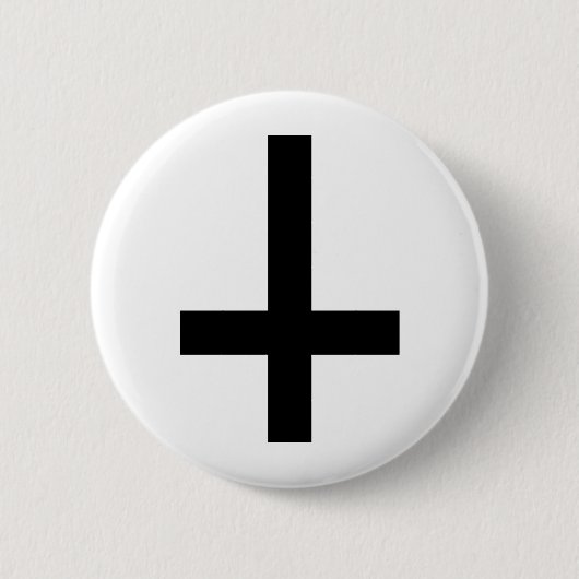 omgekeerd kruisje ronde button 5,7 cm (Voorkant)