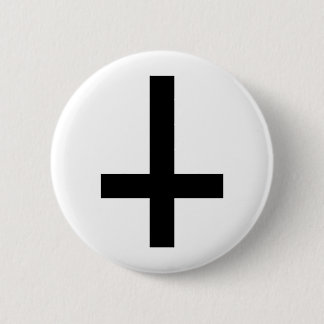 omgekeerd kruisje ronde button 5,7 cm