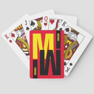 Omgekeerd Monogram initiaal & naam Pokerkaarten