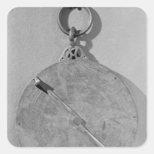 Omgekeerd van een Moorish astrolabe uit Cordoba Vierkante Sticker