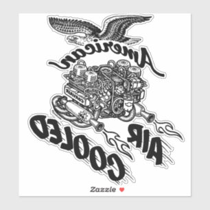 Omgekeerde Amerikaanse luchtgekoelde motor Corvair Sticker