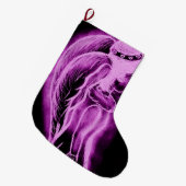 Omgekeerde Angel in zwart en roze Grote Kerstsok (Voorkant (Hangend))