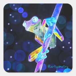 omgekeerde kikker vierkante sticker