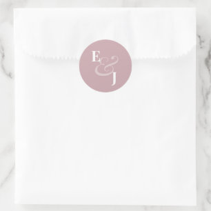 Omgekeerde Mauve Ampersand Huwelijk   Envelopezege Ronde Sticker