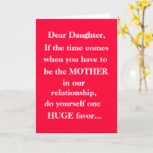 Omgekeerde Moederdag Kaart (Gele Bloem)