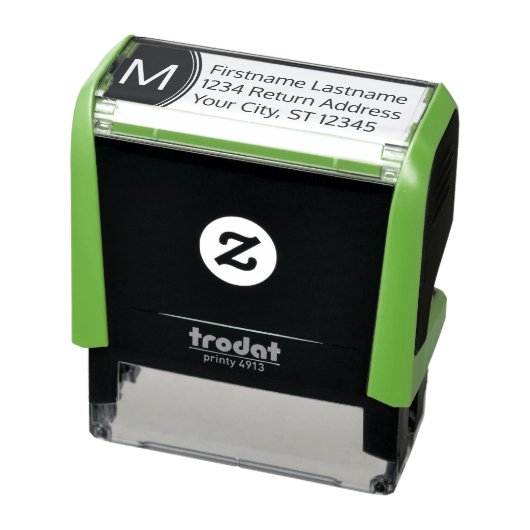 Omgekeerde Naam en Terugkeeradres met Monogram Zelfinktende Stempel (Product)