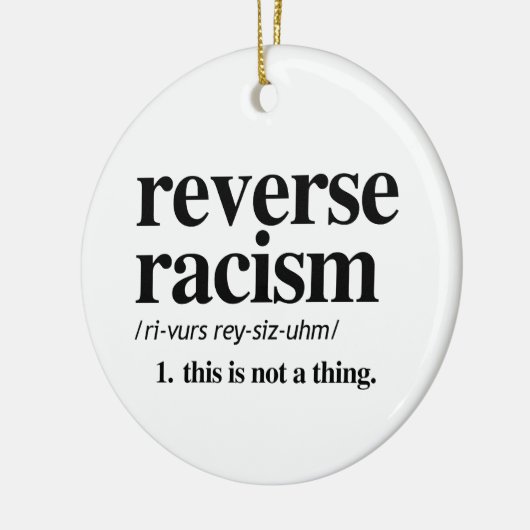 Omgekeerde racistische definitie keramisch ornament (Links)