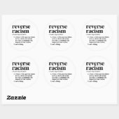 Omgekeerde racistische definitie ronde sticker (Vel)